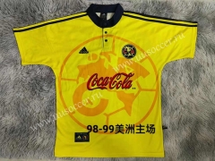 Retro Version98-99 Club America Home Yellow Thailand Soccer Jersey AAA-9755
