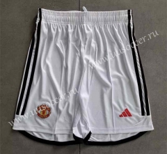2023-24 Manchester United Home White Thailand Soccer Shorts