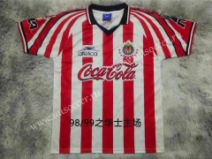 98-99 edition Deportivo Guadalajara Home Red& White  Thailand Soccer Jersey AAA-9755