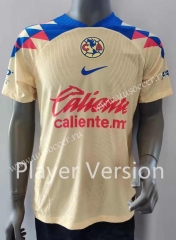 Player verison 2023-24 Club America Home Yellow Thailand Soccer Jersey AAA-912