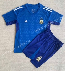 2023-24 Argentina Goalkeeper Blue Soccer Uniform-AY