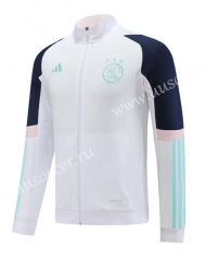 2023-24 Ajax White Thailand Soccer Jacket-LH