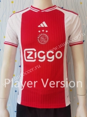 Player versipn 2023-24 Ajax Home White&Red Thailand Soccer  JerseyAAA-807