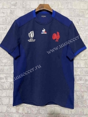 2023 World cup France Home Royal Blue Rugby Jersey