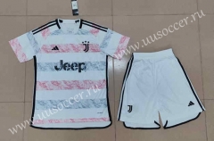 Correct version 2023-24 Juventus Away White  Soccer Uniform-AY