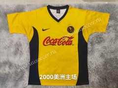Retro Version2000 Club America Home Yellow Thailand Soccer Jersey AAA-9755