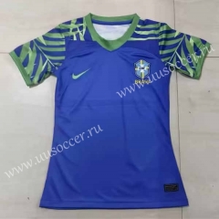 2023-24 Brazil Away Blue Female Thailand Soccer Jersey-9070