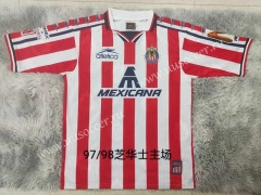 97-98 edition Deportivo Guadalajara Home Red& White  Thailand Soccer Jersey AAA-9755