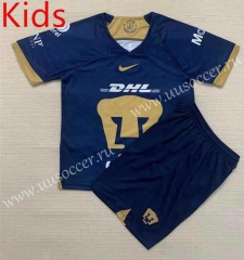 2023-24  Pumas UNAM Away Royal Blue Kids/Youth Soccer Uniform-AY