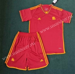 Correct Version 2023-24 Roma Home Red Soccer Uniform-3454