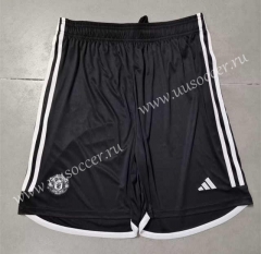 2023-24 Manchester United Away Black Thailand Soccer Shorts