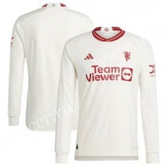 2023-24 Manchester United Away White Thailand LS Soccer Jersey