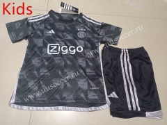 2023-24  Ajax 2nd Away Black kids Soccer Uniform-507