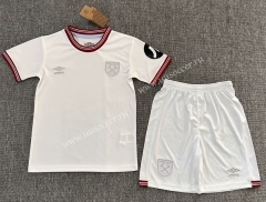 2023-24 West Ham United  Away White  kids Soccer Uniform