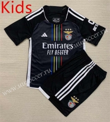 2023-24 Benfica Away Black  Kid/Youth Soccer Uniform-AY
