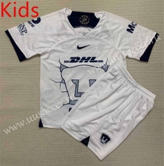 2023-24  Pumas UNAM Home White Kids/Youth Soccer Uniform-AY