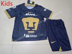 2023-24  Pumas UNAM  Away Royal Blue Kids/Youth Soccer Uniform-507