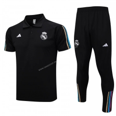 2023-24 Real Madrid Black  Thailand Polo Uniform-815