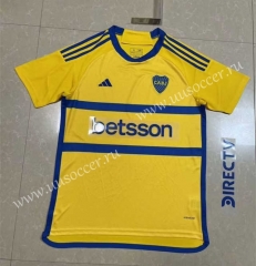 (With Chest Ad) 2023-2024 Boca Juniors Away Yellow Thailand Soccer Jersey AAA-2818