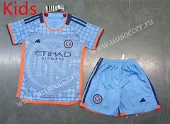 2023-24 New York City Home Blue  kids  Soccer Uniform-8679