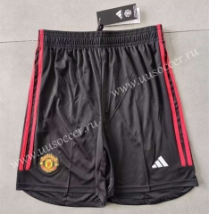 2023-24 Manchester United Home Black Thailand Soccer Shorts