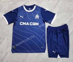 2023-24 Olympique de Marseille  Away  Blue  Soccer Uniform-709