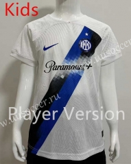 (Without Shorts) Player Version 2023-2024 Inter Milan Away White Thailand Kids/Youth Soccer jersey-SJ