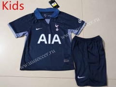 Correct Version 2023-24 Tottenham Hotspur Away Royal Blue   Youth/Kids Soccer Uniform-507