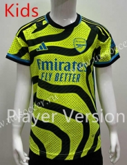 (Without Shorts) Player Version 2023-2024 Arsenal Away Fluorescent Thailand Kids/Youth Soccer jersey-SJ