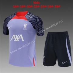 2023-2024 Liverpool Purple Kids/Youth Soccer Uniform-418