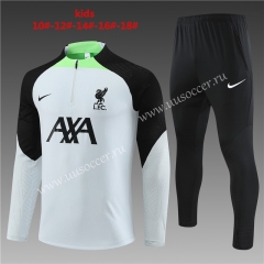 2023-24 Liverpool Gray Kids/Youth Soccer Tracksuit-411