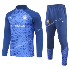 （s-3xl）2023-24  Olympique de Marseille Royal Blue Thailand Soccer Tracksuit Uniform-815