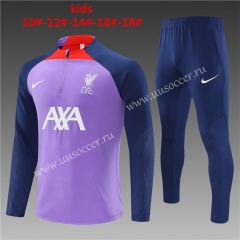 2023-24 Liverpool Purple   Kids/Youth Soccer Tracksuit-411