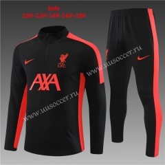 2023-24 Liverpool Black  Kids/Youth Soccer Tracksuit-411