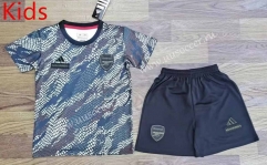 2023-2024 Arsenal Grey&Black Kids/Youth Soccer Uniform-709