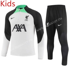 2023-24 Liverpool Gray Kids/Youth Soccer Tracksuit-GDP