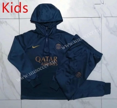2023-2024 Paris SG Royal Blue Kids/Youth Soccer Tracksuit With Hat-815