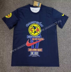 (S-4XL) Club América Soccer Royal Blue Cotton T Jersey-5378