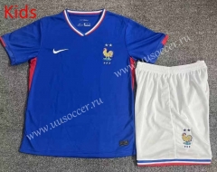 2024-25 France Home Blue Kid/Youth Soccer Uniform-709