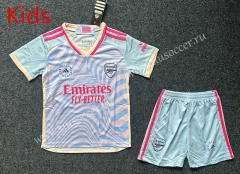 2023-2024 Women's football version Arsenal Light Blue Kids/Youth Soccer Uniform-GB