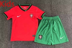 2024-2025 Portugal Home Red Kids/Youth Soccer Uniform-7209
