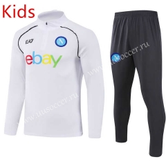 2023-2024 Napoli White Kids/Youth Soccer Tracksuit-815