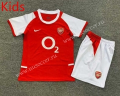 Retro Version 02-04 Arsenal Home Red Kids/Youth Soccer Uniform-7809