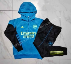 2023-2024 Arsenal Blue Thailand Soccer Tracksuit Uniform With Hat-815
