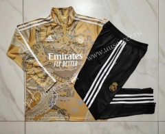 2023-2024 Real Madrid Apricot Jet Ink Thailand Soccer Tracksuit Unoform-815