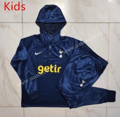 2023-2024 Tottenham Hotspur Royal Blue Kids/Youth Soccer Tracksuit With Hat-815