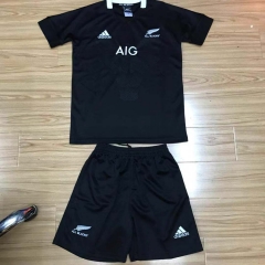 ALL Black  Black Thailand kids Rugby Shirts