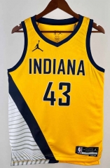 2023 Indiana Pacers Flying Limit Edition Yellow #43 NBA Jersey-311