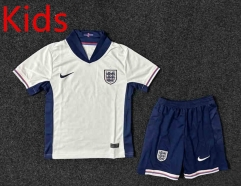 2024-25 correct version England Home White Kids/Youth Soccer Uniform-5526