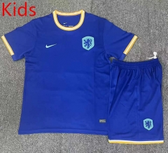 24-25 Netherlands Away Blue Kids/Youth Soccer Uniform-709